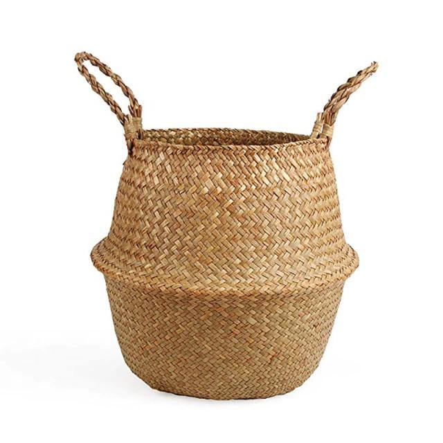 Handmade Rattan Planter or Storage Basket with Handles Large / Tan | Sage & Sill