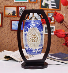 Blue white China Living Room Vintage Table Lamp