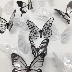 Black and White Crystal Butterflies Wall Sticker