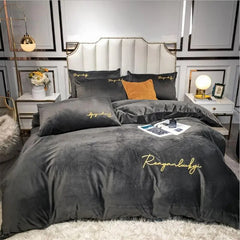 Queen King Flannel Bedding Set