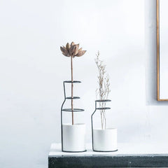 Nordic Style Ceramic Iron Flower Vases