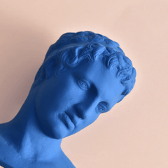 Blue David's Head Bust Statue