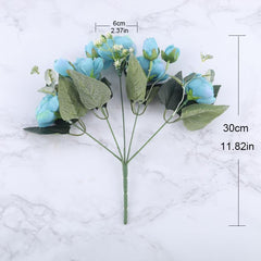 9-Piece Silk Faux Peonies Artificial Flowers