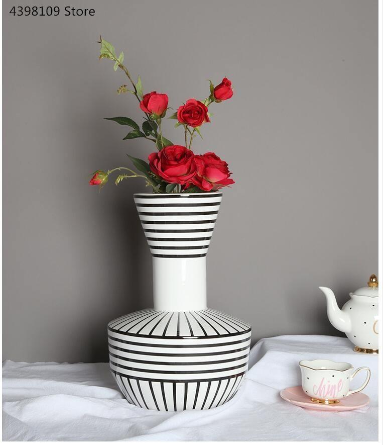 Black And White  Geometric Vases