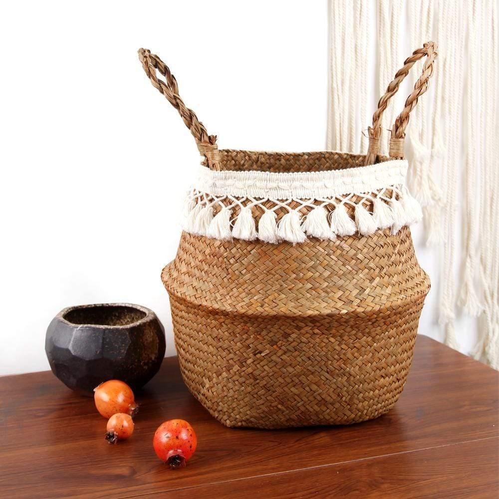 Boho Seagrass Wicker Basket