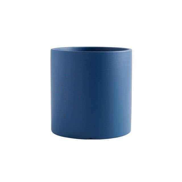 Colorful Classic Round Ceramic Pot Planter DarkBlue / 8cm / No Tray | Sage & Sill